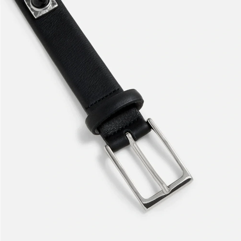 AUREUM Black and Silver Women's Belt - Picture 5 of 11